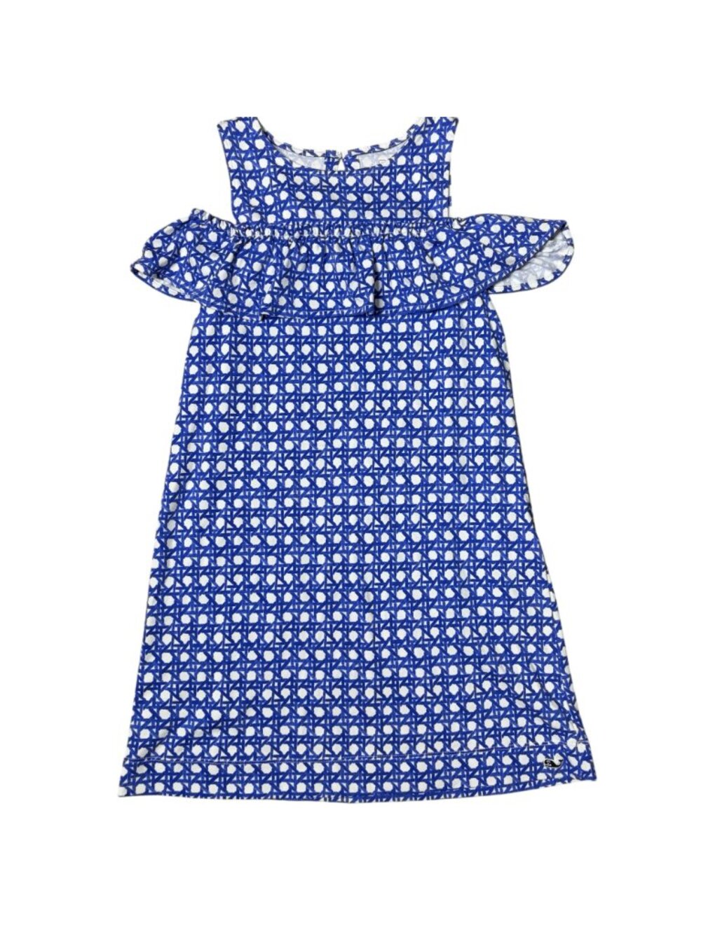 Vineyard Vines Dress Geometric Blue White Medium 10-12